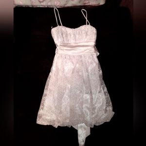 B Darlin White sequin dress